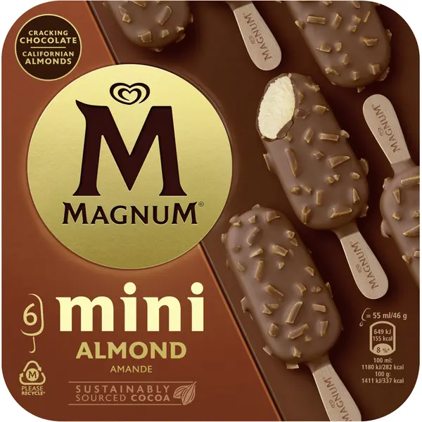 Magnum Mini Amêndoa x6