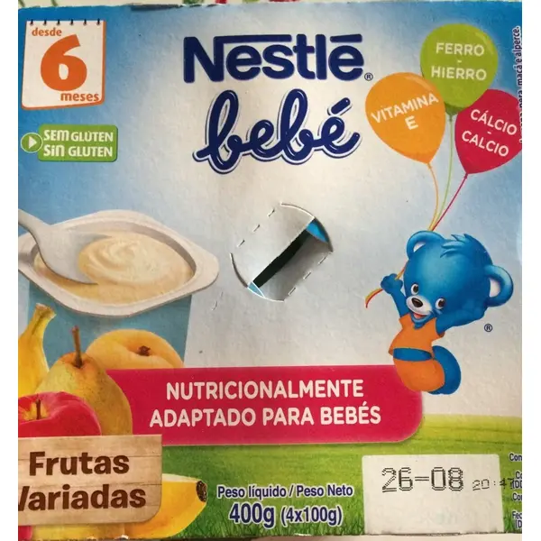 Nestlé Bebé Frutas Variadas x4 4 x 100 g
