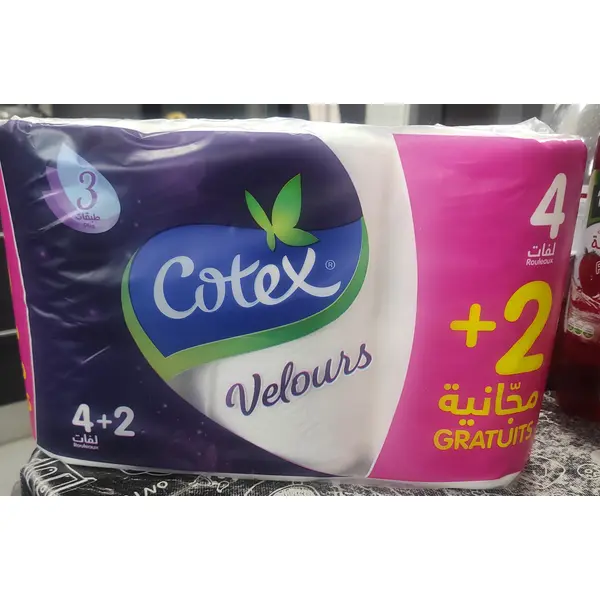 Cotex Papel Higiénico Velours 4+2 Grátis 6 un